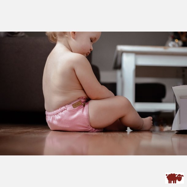 Puppi - Cover til genanvendelige stofbleer i bld merinould Peony