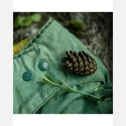 Puppi - Cover til genanvendelige stofbleer i bld merinould Green Herringbone