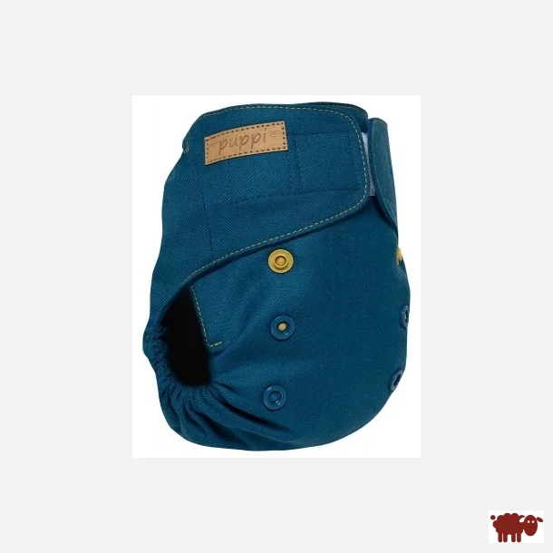Puppi - Cover til genanvendelige stofbleer i bld merinould Royal Blue
