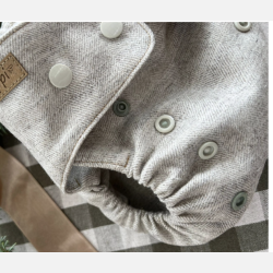 Puppi - Cover til genanvendelige stofbleer i bl�d merinould, new colour ��Nature Glow��
