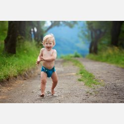 Puppi - Cover til genanvendelige stofbleer i bld merinould Royal Blue