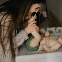 Puppi - Cover til genanvendelige stofbleer i bld merinould Green Herringbone