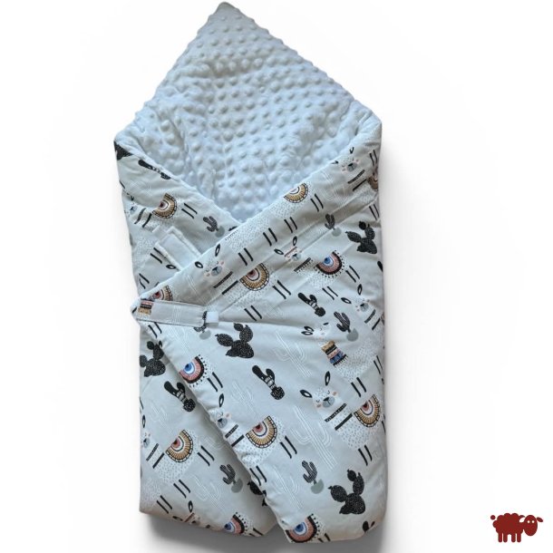 Lulajbaby - Sv�b 2 - i - 1 , Babyvikle med Bomuld &amp; Minky velour, Lama m�nstre