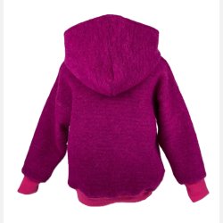 Ty.Bles -Fuchsia uldjakke/ brne-sweatshirt med htte - kogt og merino uld