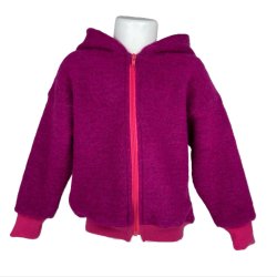 Ty.Bles -Fuchsia uldjakke/ brne-sweatshirt med htte - kogt og merino uld